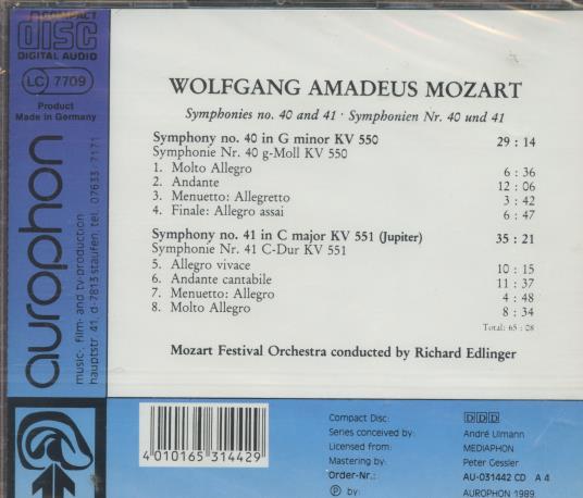 Wolfgang Amadeus Mozart: Symphonies No. 40 And 41 – NeverDieMedia