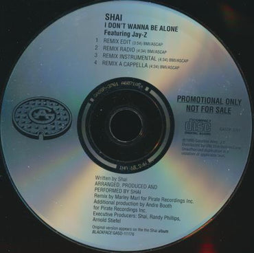 Shai: I Don't Wanna Be Alone 4-Track Promo w/ Back Artwork