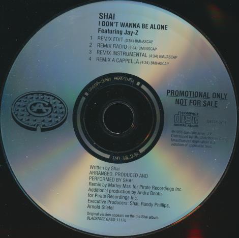 Shai: I Don't Wanna Be Alone 4-Track Promo w/ Back Artwork