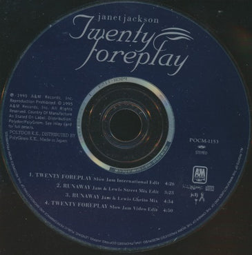 Janet Jackson: Twenty Foreplay Japan 4-Track Promo Maxi-Single w/ No Artwork
