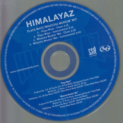 Himalayaz: Playa Wayz/Whatcha Workin' Wit 4-Track Promo w/ No Artwork