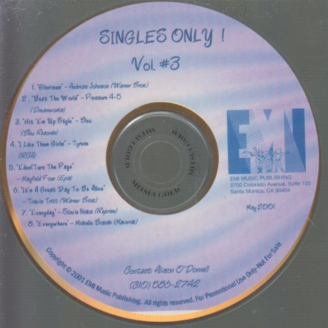 Singles Only! Vol. #3 8-Track May 2001 Promo w/ No Artwork