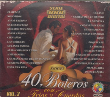 40 Boleros Con Trios Y Cuerdas Vol. 2 2-Disc Set w/ Case Slip