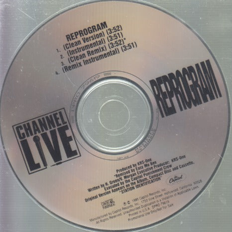 Channel Live: Reprogram 4-Track Promo w/ Back Artwork