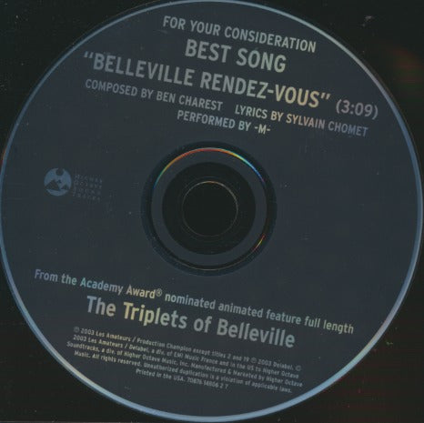 The Triplets Of Belleville: Belleville Rendez-Vous 1-Track FYC Promo w/ Back Artwork