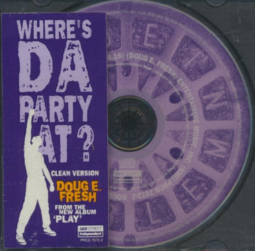 Doug E. Fresh: Where's Da Party At? 1-Track Promo w/ Hype Sticker & No Artwork