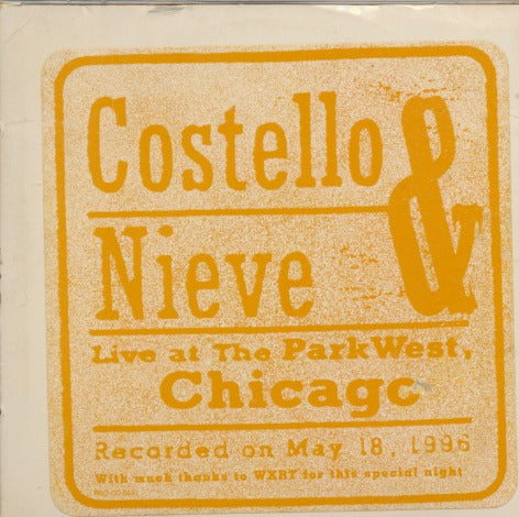 Costello & Nieve: Live At The ParkWest, Chicago 4-Track Promo