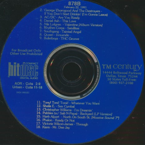 HitDisc 878B Promo w/ Back Artwork