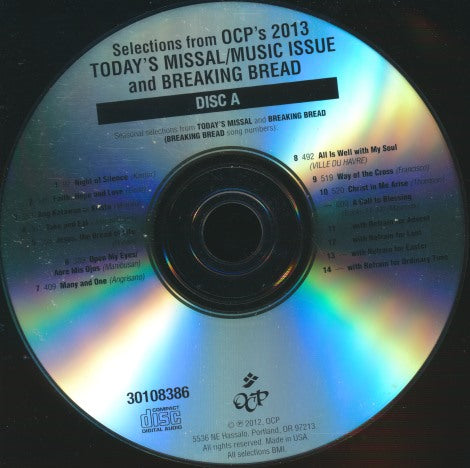 Selections From OCP's 2013 Today's Missal/Music Issue And Breaking Bread 2-Disc Set w/ No Artwork