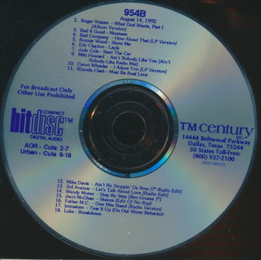 HitDisc 954B Promo w/ Back Artwork