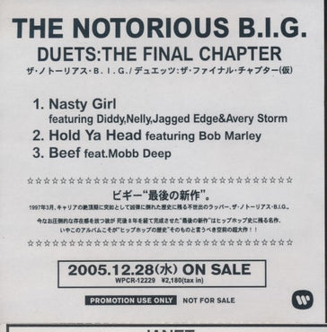 The Notorious B.I.G.: Duets: The Final Chapter Japan 3-Track Promo w/ Front Artwork