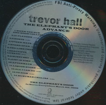 Trevor Hall: The Elephant's Door Advance Promo w/ Back Artwork