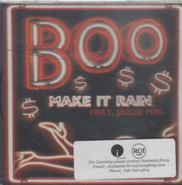 Boo: Make It Rain 3-Track Promo w/ Licensing Sticker & Cracked Case