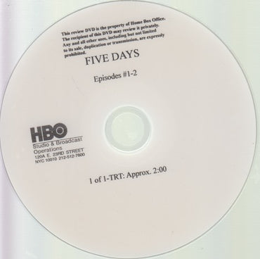 Five Days Review Promo 6 Episodes 3-Disc Set w/ No Artwork