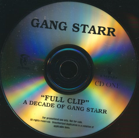 Gang Starr: Full Clip: A Decade Of Gang Starr 35-Track 2-Disc Set Promo w/ Back Artwork