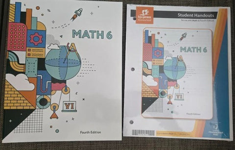 BJU Press: Math 6 Student Edition & Video Handouts Lot MB 4th