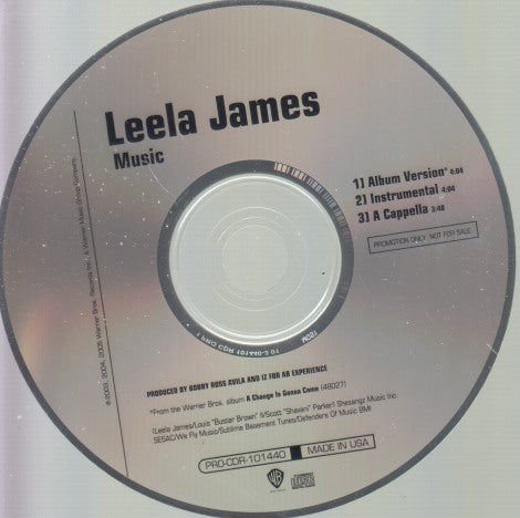Leela James: Music 3-Track Promo w/ Back Artwork