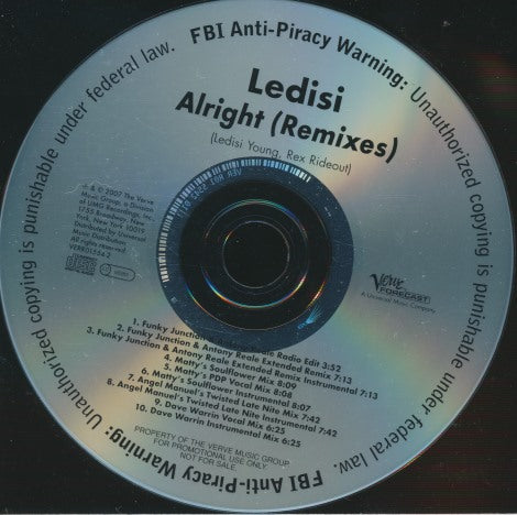 Ledisi: Alright (Remixes) 11-Track Promo w/ Back Artwork