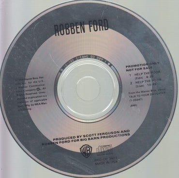 Robben Ford: Help The Poor 2-Track Promo w/ Back Artwork