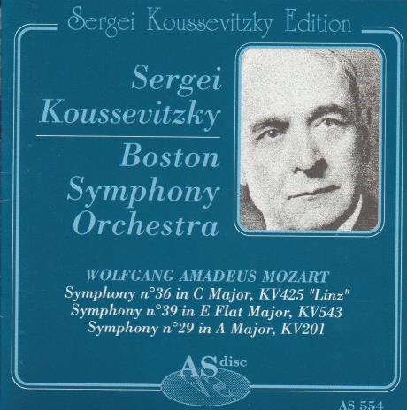 Sergei Koussevitzky: Boston Symphony Orchestra: Wolfgang Amadeus Mozart w/ Artwork