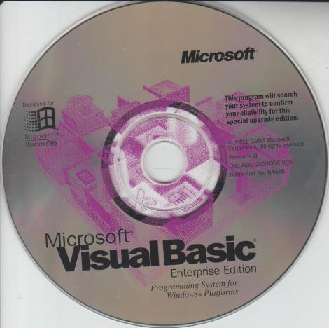 Microsoft Visual Basic 4.0 Enterprise Upgrade – NeverDieMedia