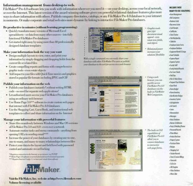 FileMaker 4.0 Pro + Manual – NeverDieMedia