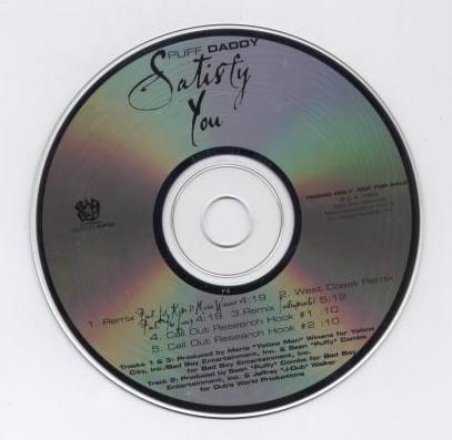 Puff Daddy: Satisfy You 5-Track Promo w/ No Artwork