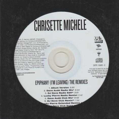 Chrisette Michele: Epiphany (I'm Leaving) The Remixes Promo w/ Artwork
