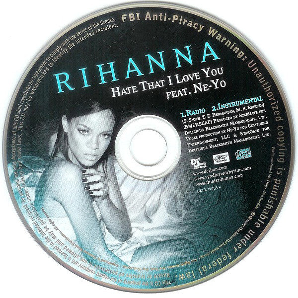 Rihanna: Hate That I Love You 2-Track Promo w/ Back Artwork - NeverDieMedia