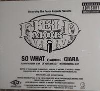 Field Mob: So What 3-Track Promo w/ Back Artwork