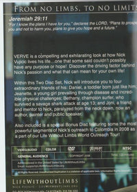 Verve: Life Without Limbs By Nick Vujicic 2-Disc Set - NeverDieMedia