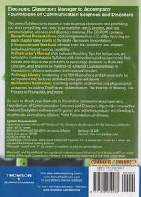 Foundations Of Communication Sciences And Disorders: Electronic Classroom Manager