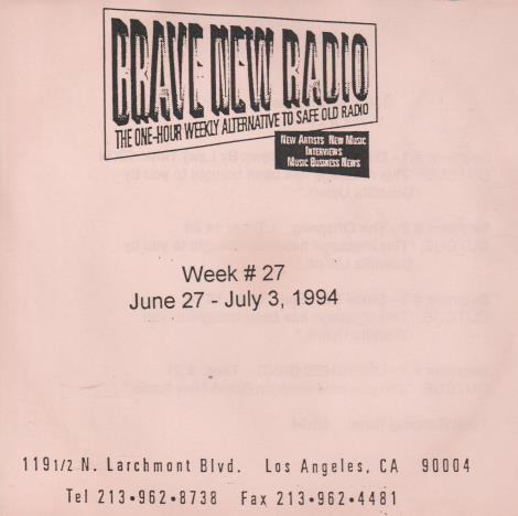 Brave New Radio: Week #27 Promo w/ Artwork