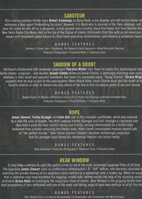 Alfred Hitchcock: The Masterpiece Collection: Shadow Of A Doubt, Saboteur, Rope, Rear Window 4-Disc Set - NeverDieMedia