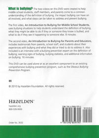 Bullying: Introductory Videos For Middle School Students, Teachers, And Parents Grades 6-8