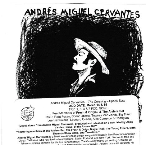 Andres Miguel Cervantes: The Crossing w/ Artwork