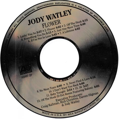 Jody Watley: Flower Promo w/ No Artwork