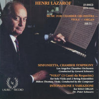 Henri Lazarof: Music For Chamber Orchestra Signed