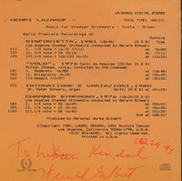 Henri Lazarof: Music For Chamber Orchestra Signed