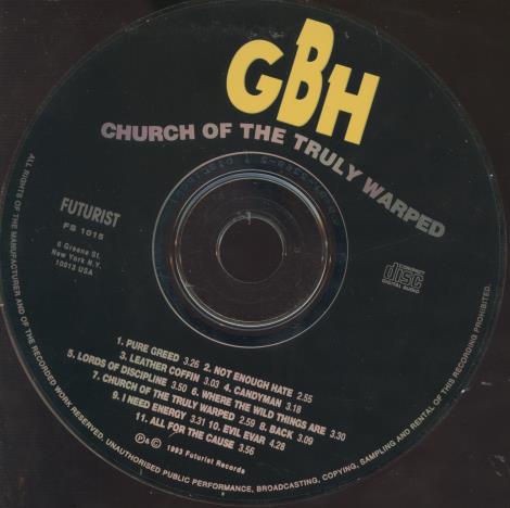 G.B.H.: Church Of The Truly Warped w/ No Artwork
