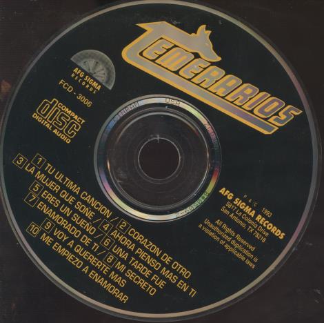 Los Temerarios: Tu Ultima Cancion 1993 w/ No Artwork