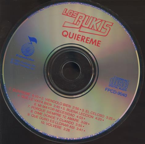 Los Bukis: Quiereme w/ No Artwork