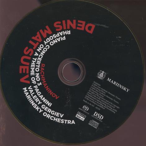 Denis Matsuev: Piano Concerto No 3 & Rhapsody On A Theme Of Paganini Hybrid SACD w/ No Artwork