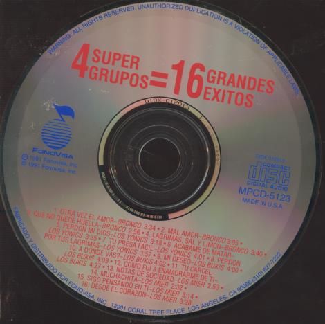 4 Super Grupos: 16 Grandes Exitos w/ No Artwork