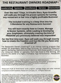 Restaurant Profit & Performance Audio Series: The Restaurant Owners Roadmap 8-Disc Set
