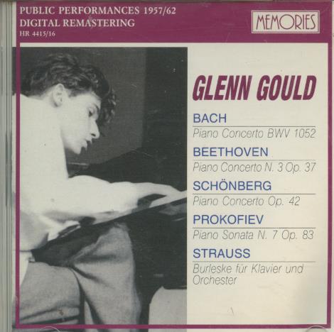 Glenn Gould: Plays Bach, Beethoven, Schonberg, Prokofiev, Strauss 2-Disc Set w/ Damaged Case