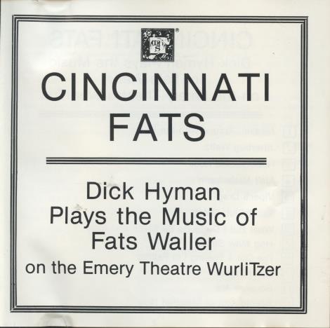 Cincinnati Fats: Dick Hyman Plays The Music Of Fats Waller