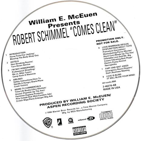 William E. McEuen Presents Robert Schimmel: Comes Clean Advance Promo
