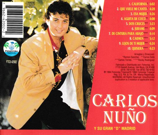 Carlos Nuno Y Su La Gran D Madrid: De Cintura Para Abajo w/ Back Artwork