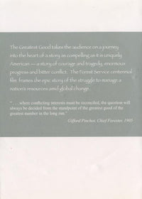 The Greatest Good: A Forest Service Centennial Film 3-Disc Set